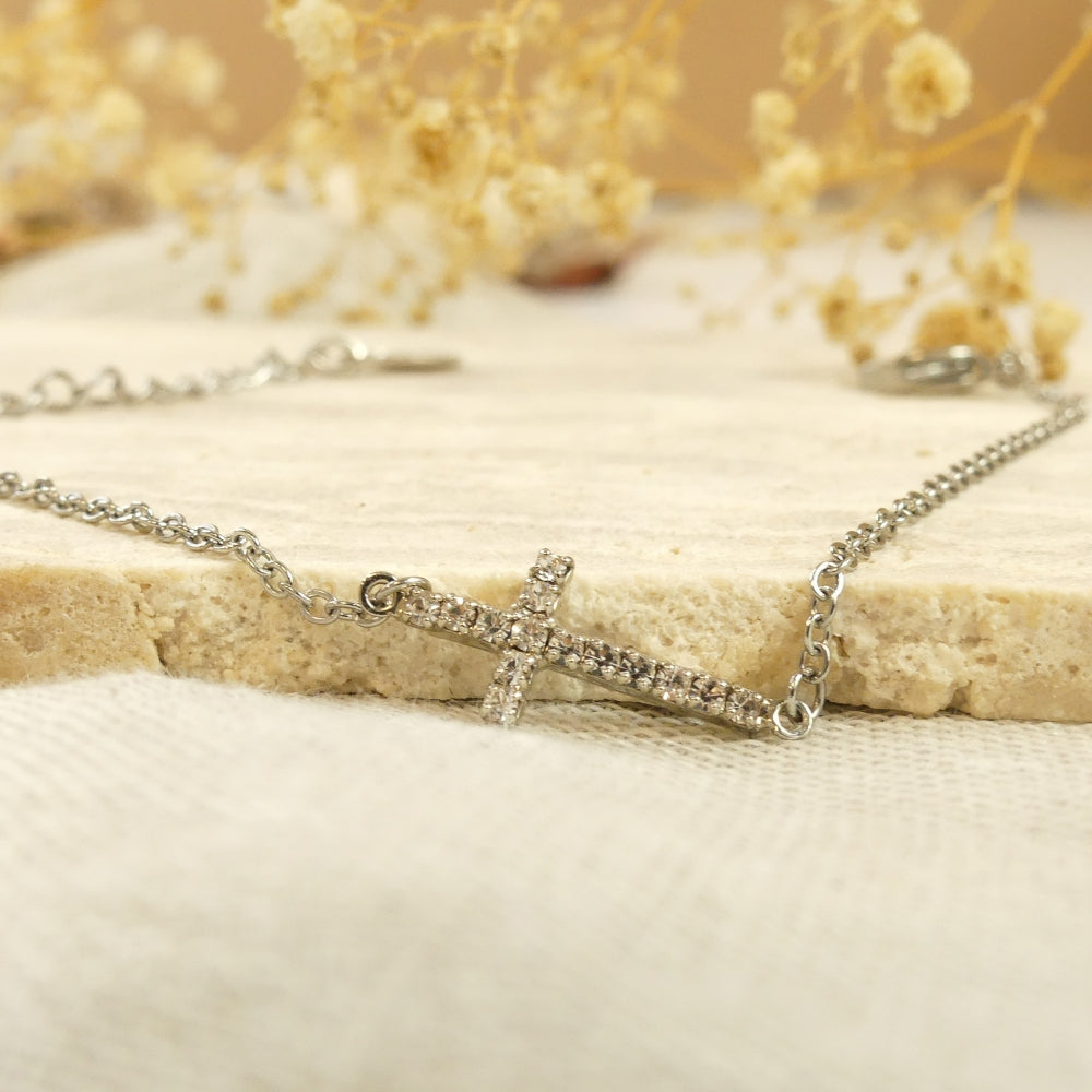 Bracelet croix en cristaux Swarovski