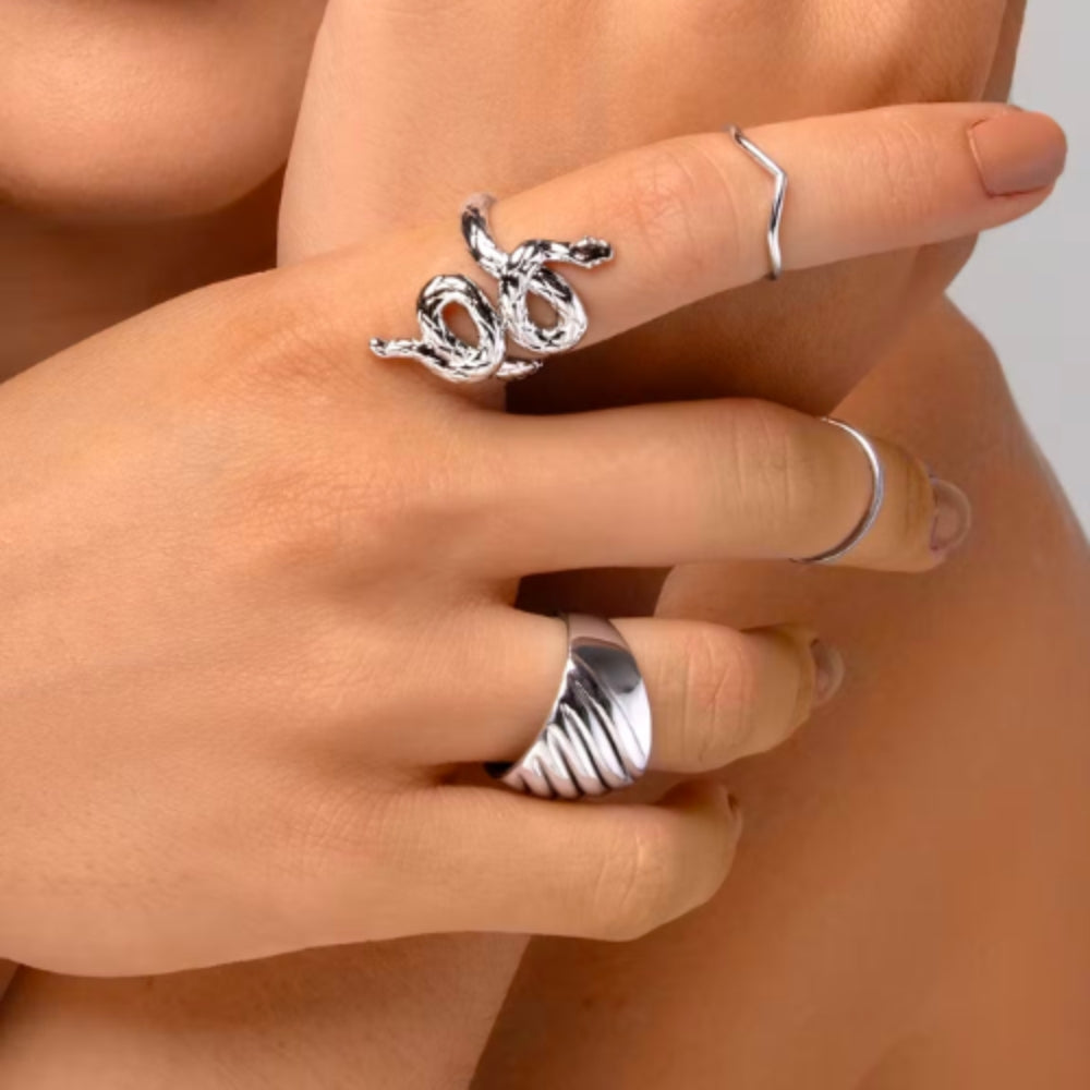 Bague serpent argent