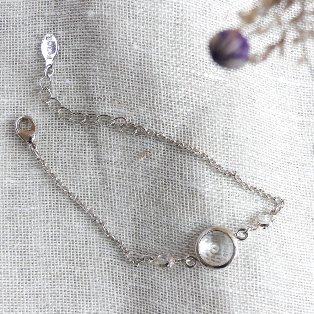 Bracelet chaine et cristal rond