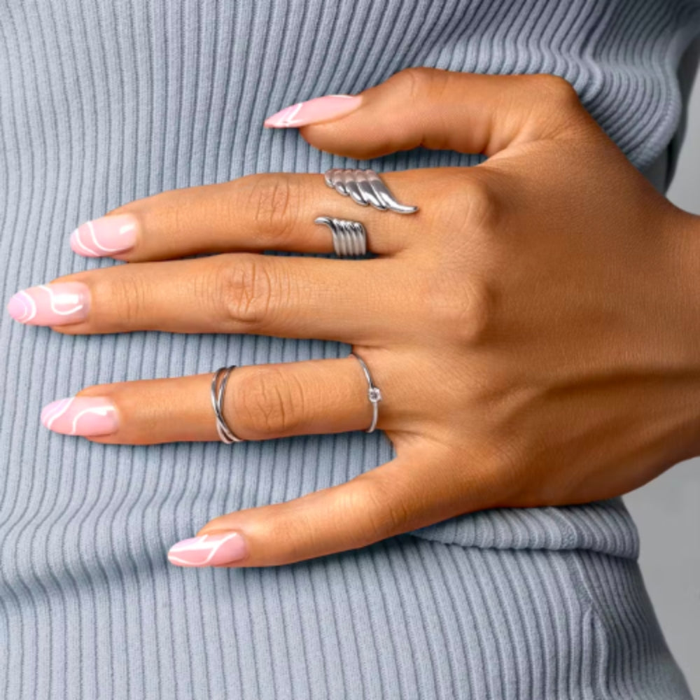 Bague ailes rock argent modifiable