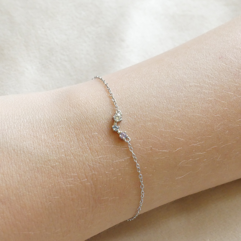 Bracelet argent Lune Terre Neptune