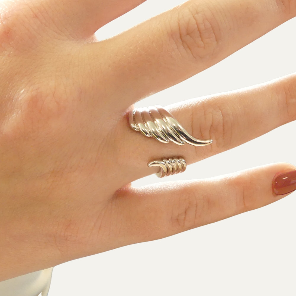 Bague ailes rock argent modifiable