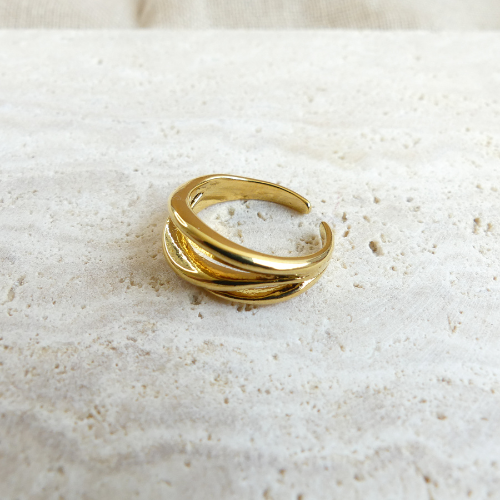 Bague multi anneaux plaqué or