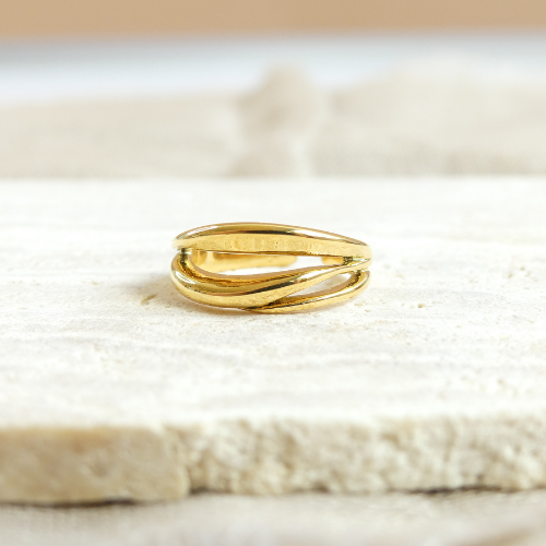 Bague multi anneaux plaqué or