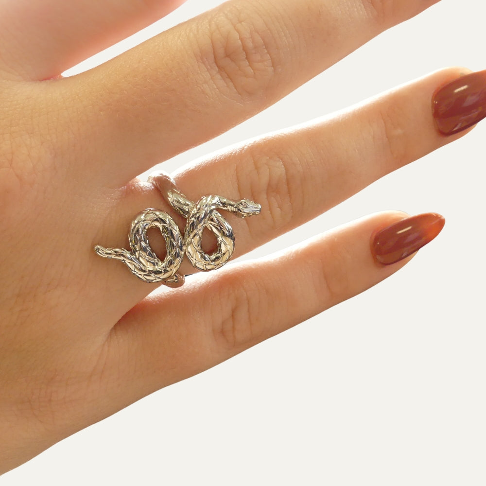 Bague serpent argent