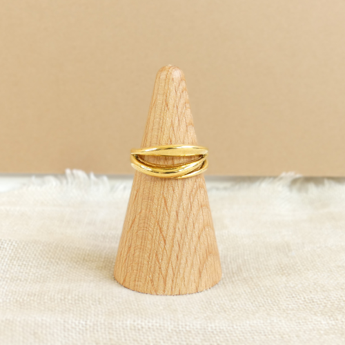 Bague multi anneaux plaqué or