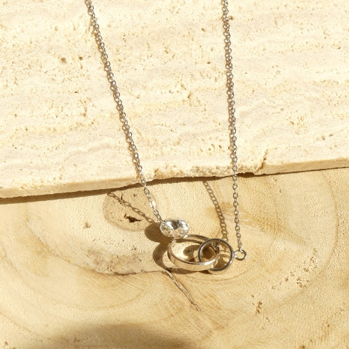 Collier Anneaux entrelacés avec cristal Swarovski®