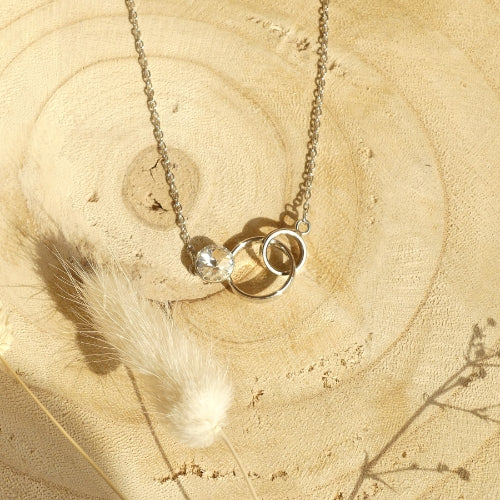Collier Anneaux entrelacés avec cristal Swarovski®