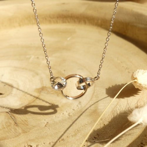 Collier Anneaux entrelacés avec cristal Swarovski®