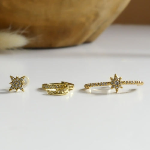 composition 3 boucles d'oreilles