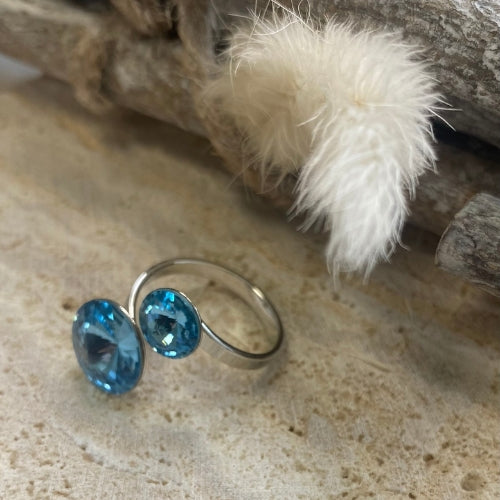 bague bleu swarovski