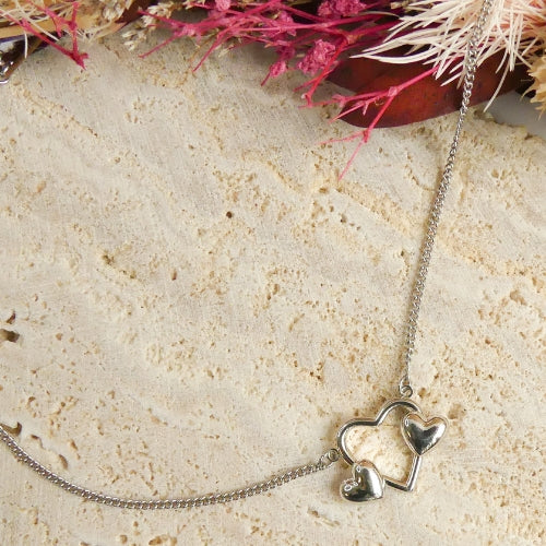 Collier trois coeurs argent