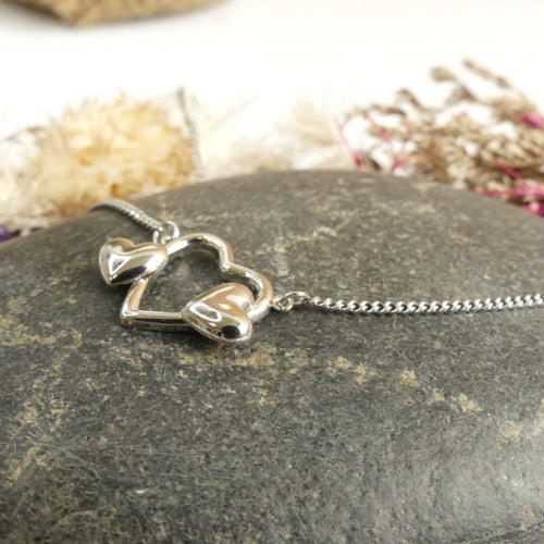 Collier trois coeurs argent
