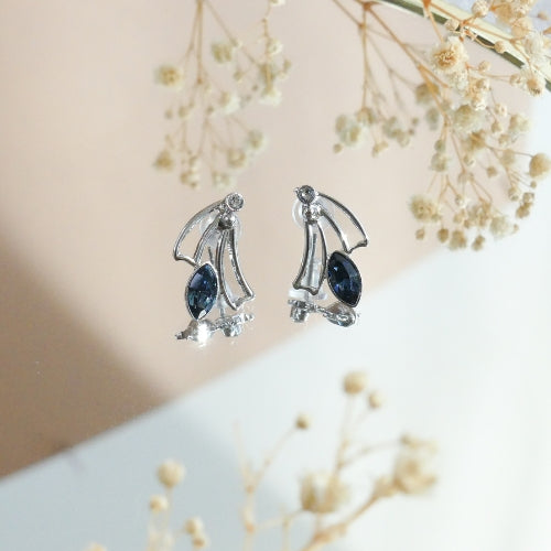 Boucles d'oreilles argent cristal bleu