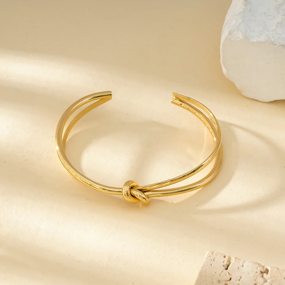 Bracelet rigide femme doré Liénor, élégance raffinée
