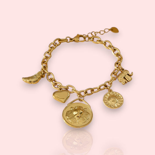 Bracelet pendentif Terra, breloques terre et soleil