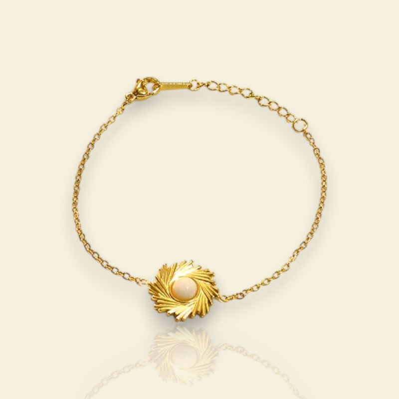 Sféris, bracelet femme chaîne doré, éclat solaire