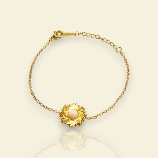 Sféris, bracelet femme chaîne doré, éclat solaire