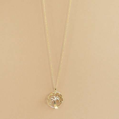 sautoir arbre de vie plaqué or