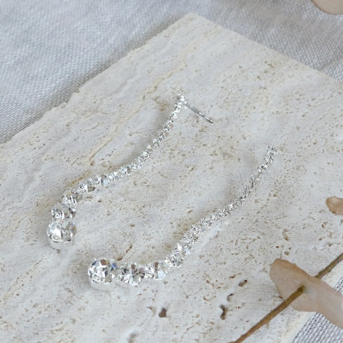 boucles d'oreilles pendantes cristal clair