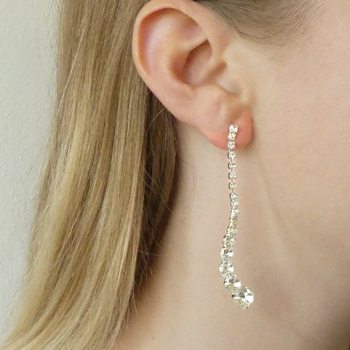 boucles d'oreilles pendantes cristal