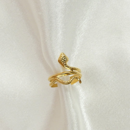 bague serpent inoxydable or