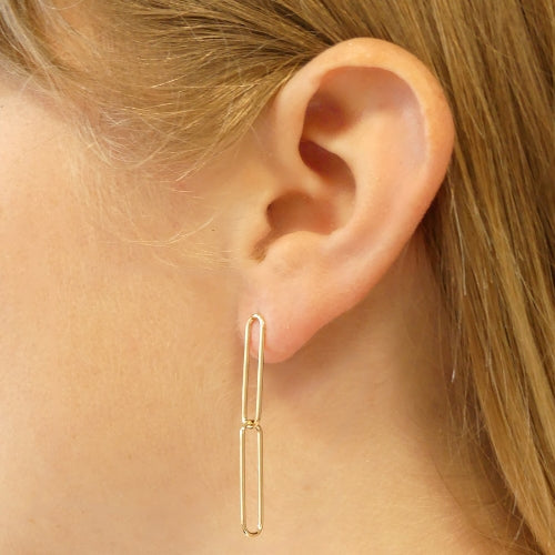 Boucles d'oreilles pendantes double