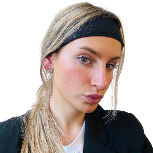 Boucles d'oreilles demi-cercle sertis de cristaux