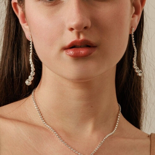 boucles d'oreilles pendantes en cristal