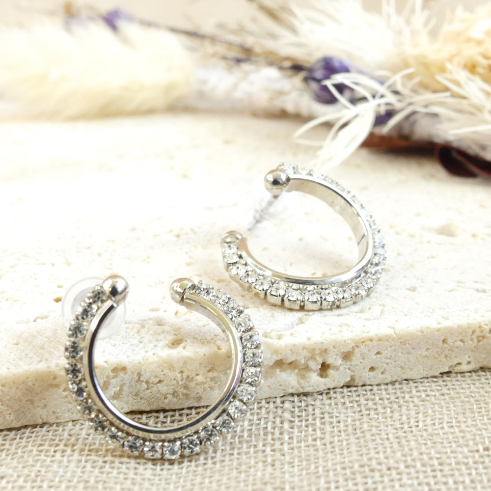 boucles demi-cercle ornée de cristaux