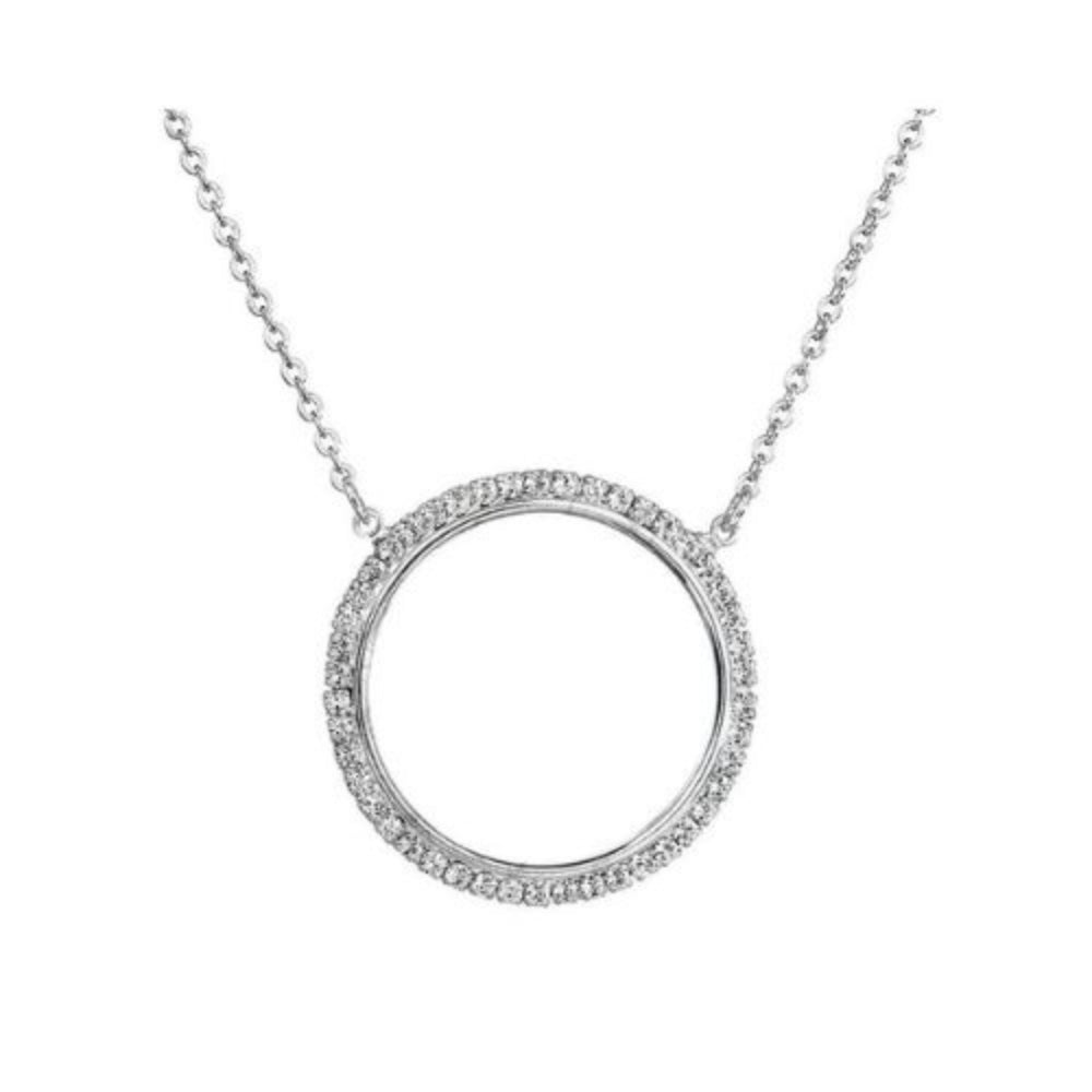 Collier pendentif forme cercle orné de cristaux