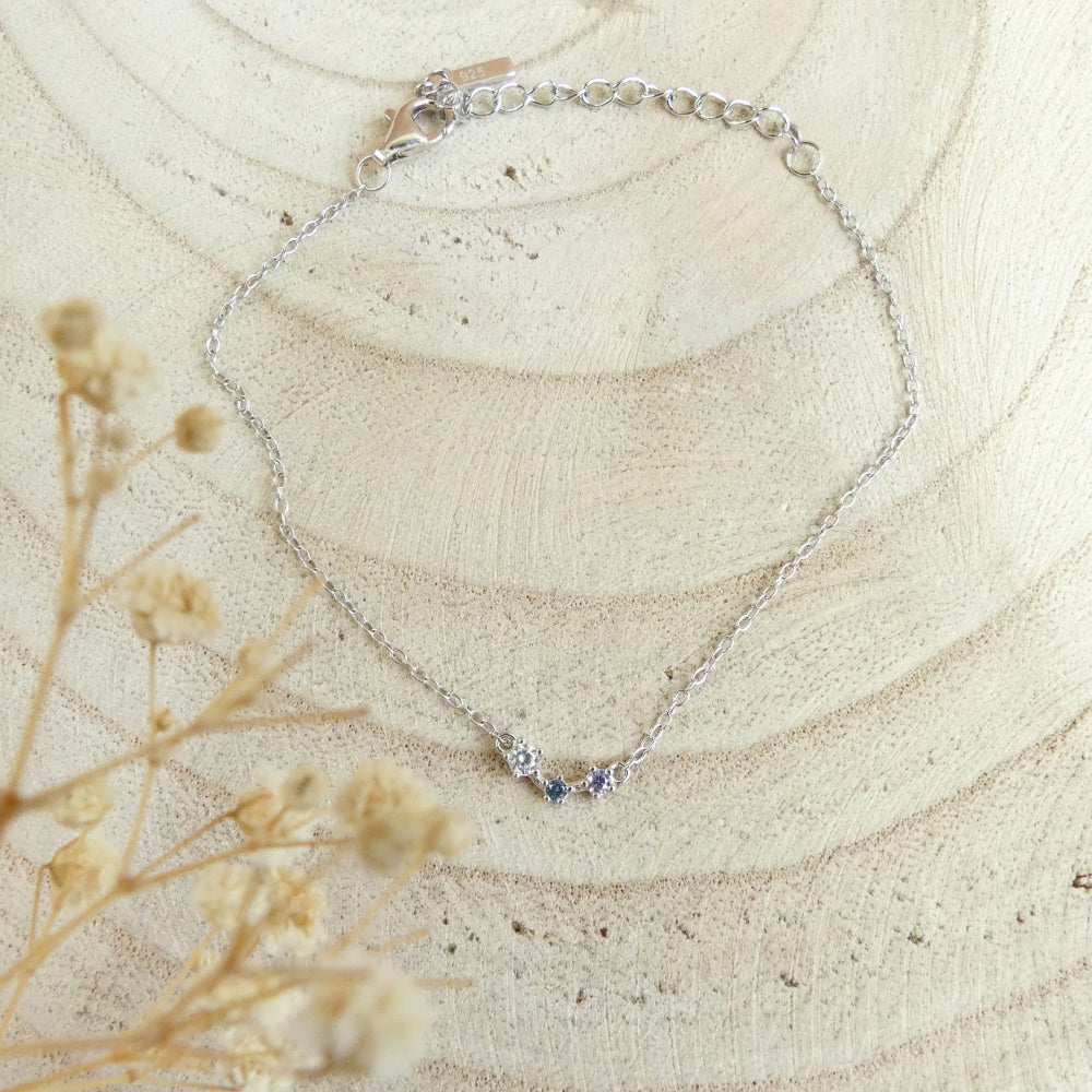 Bracelet argent nébuleuse Lune Terre Neptune