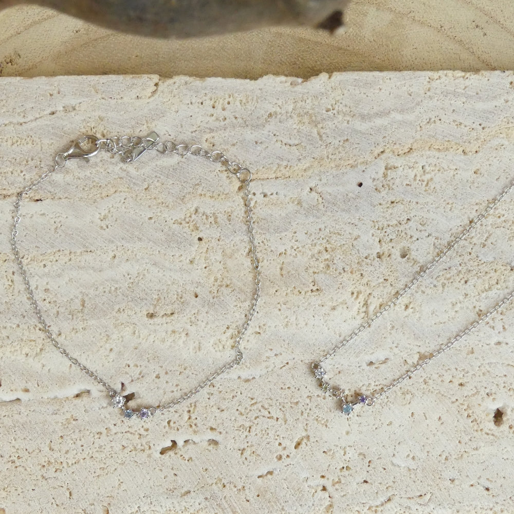 Bracelet argent nébuleuse Lune Terre Neptune