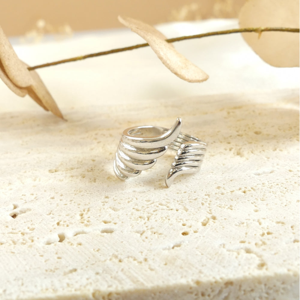 Bague ailes rock argent modifiable