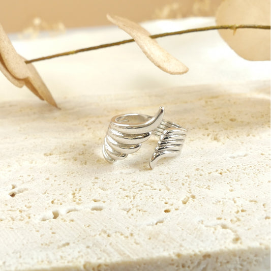 Bague ailes rock argent modifiable