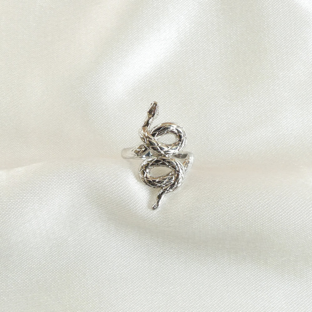 bague serpent boa argent