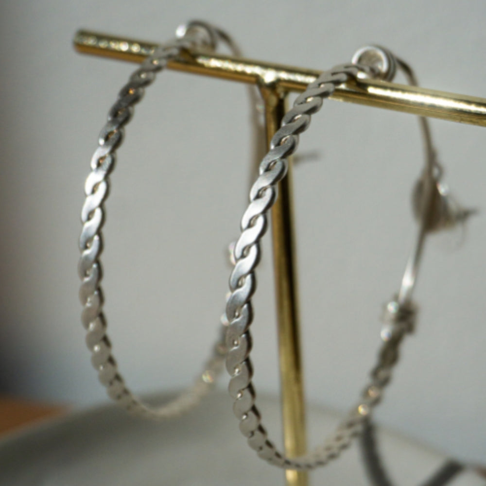 boucles créoles torsadées argent