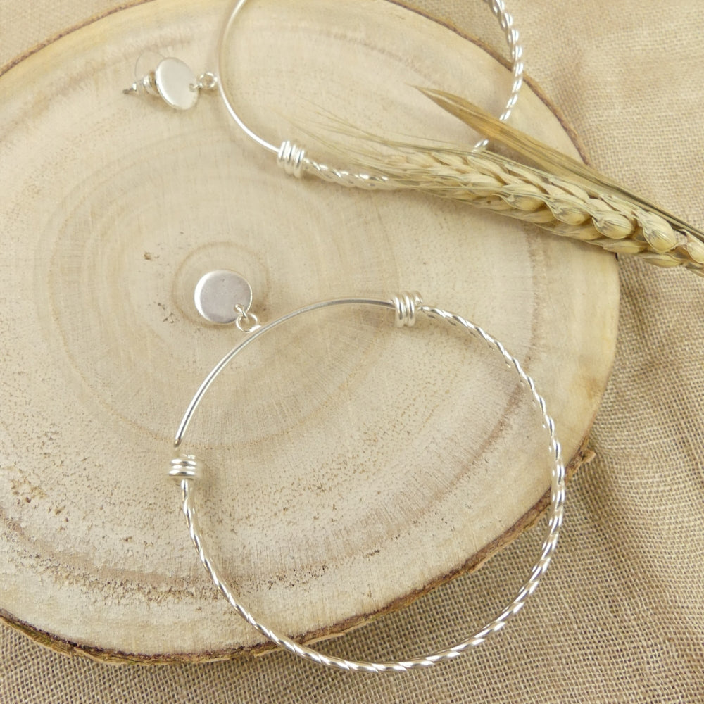 boucles créoles torsadées argent