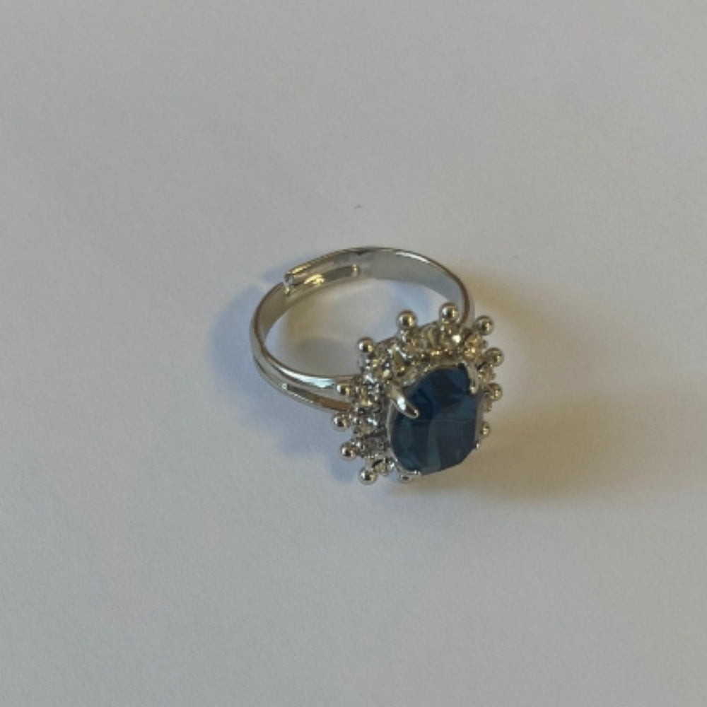 Bague cristal Swarovski bleue