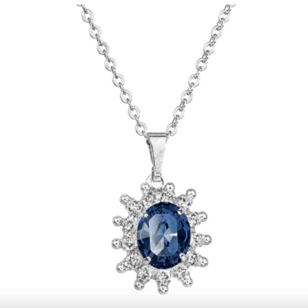 Collier pendentif cristal Swarovski® bleu