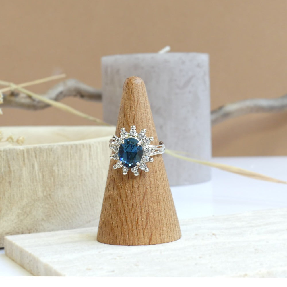 Bague cristal bleu