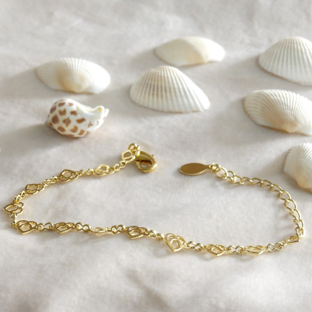 Bracelet coeur plaqué or