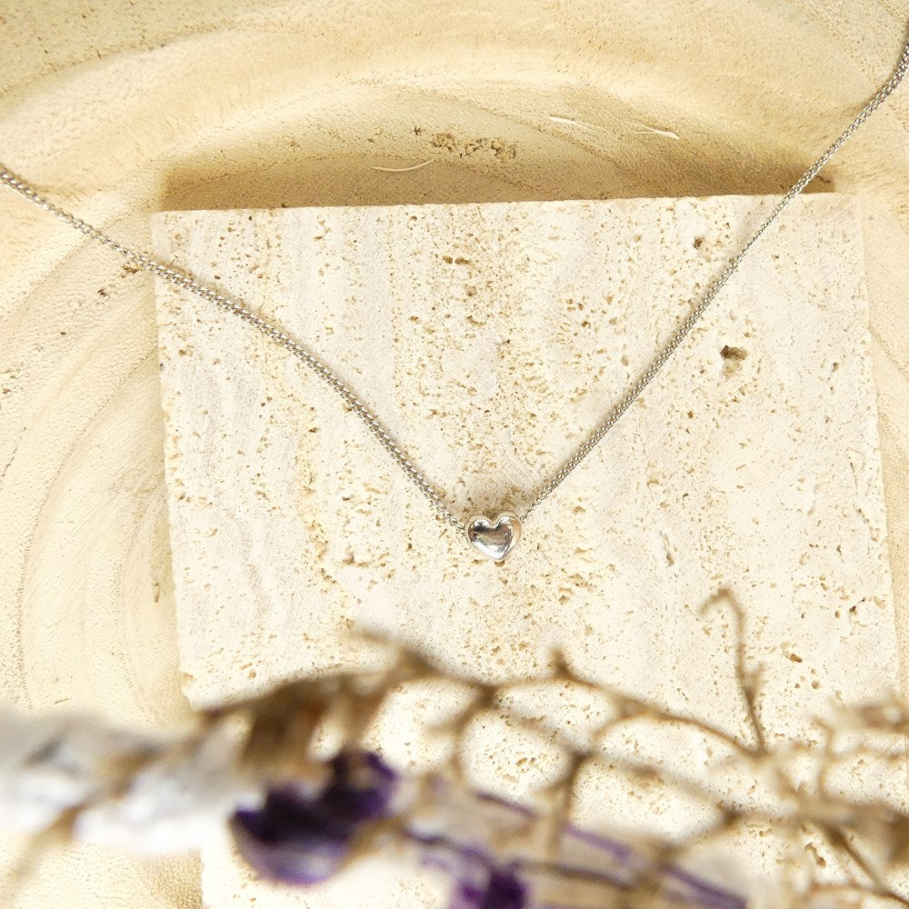 Collier coeur minimaliste argent