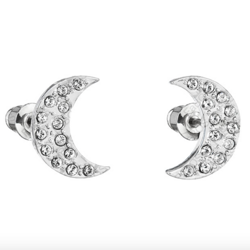 Boucles d'oreilles demi-lune serties de cristaux
