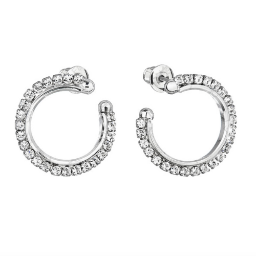 Boucles d'oreilles demi cercle ornées de cristaux