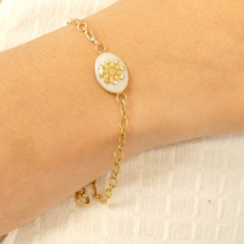Bracelet blanc résine époxy