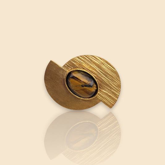 bague ethnique Bakari, une bague pour femme réglable avec une pierre œil de tigre