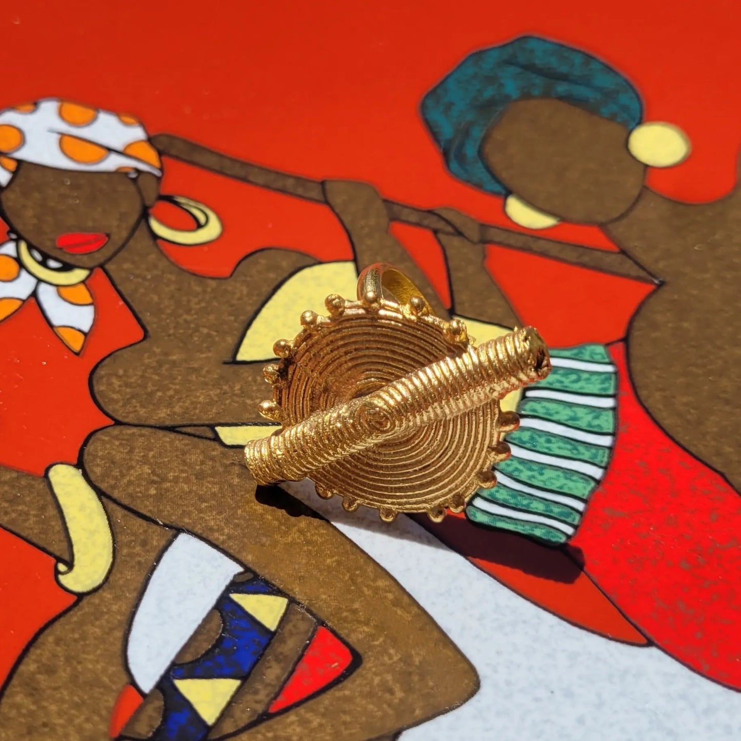bague ethnique Baoulé, un bijou en bronze pour toutes les tailles de doigts