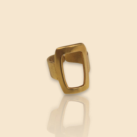 bague ethnique Murabba, une bague fantaisie pour femme au faux rectangle ajouré