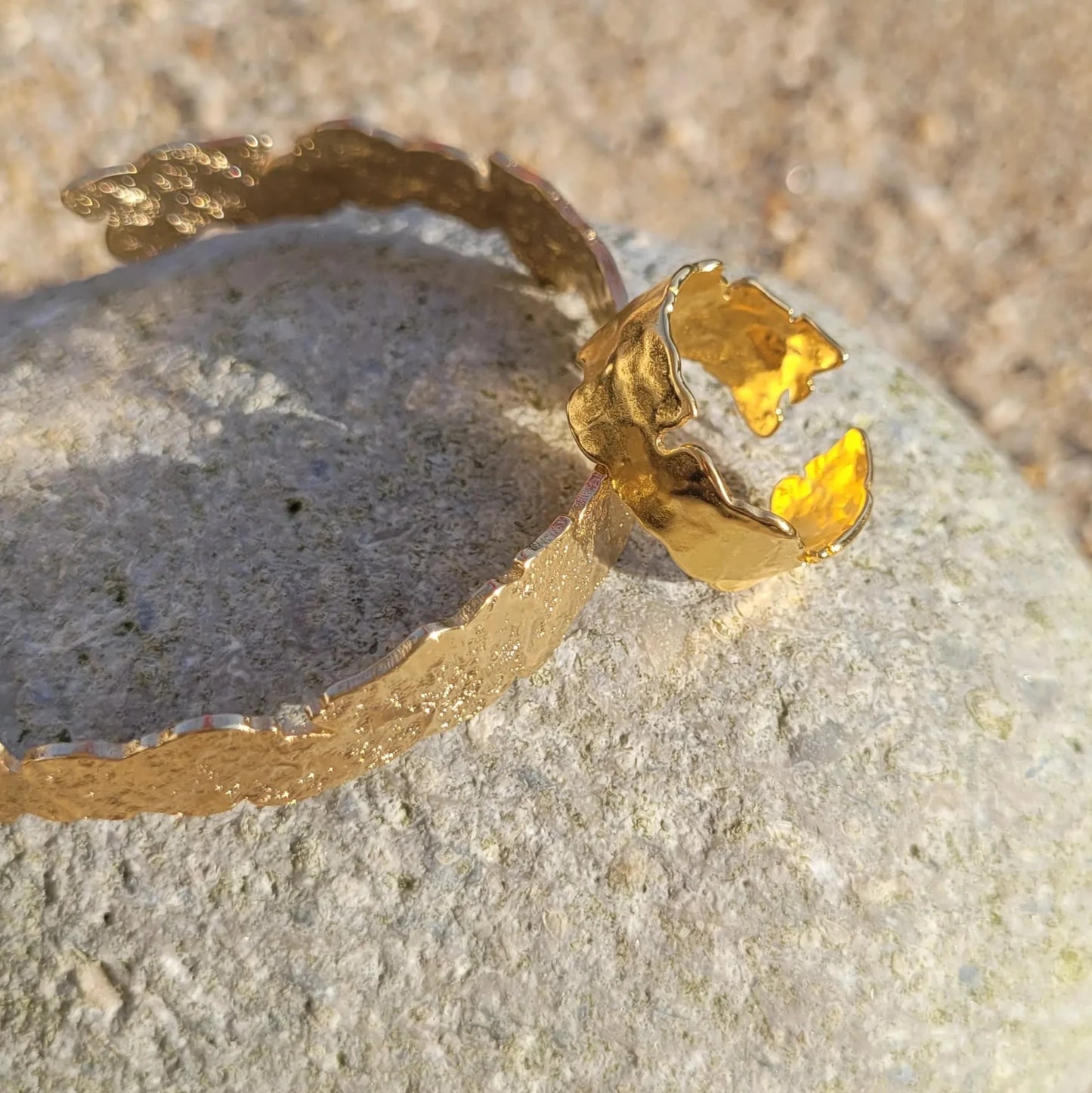 bague large pour femme Arya martelée et ajustable